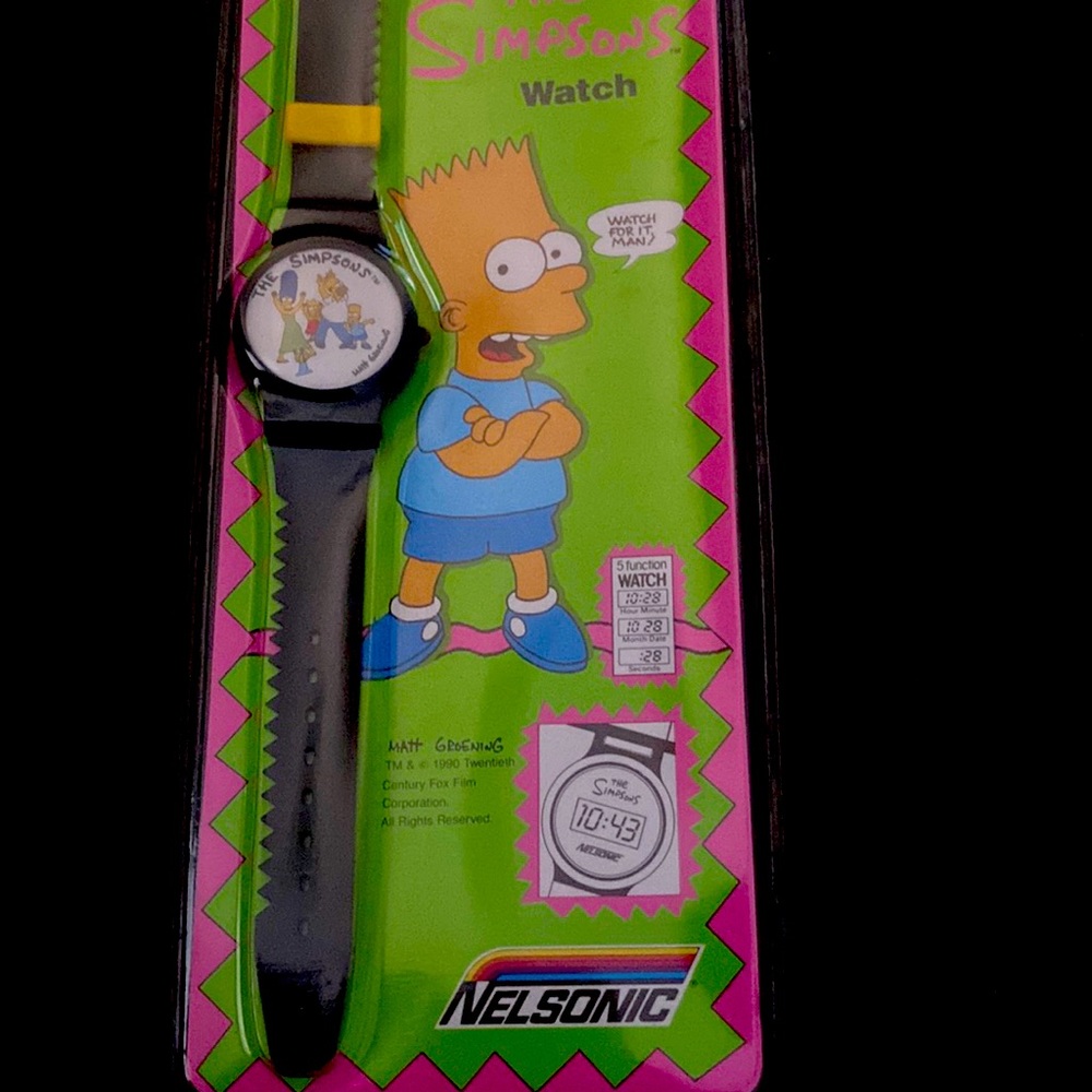 Vintage NWT ♥️Host Pick♥️ 1990 Bart Simpson BARTMAN Nelsonic Watch Vintage